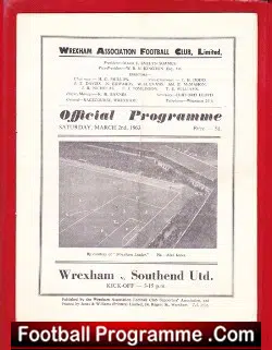 Wrexham v Southend United 1963 - football programme