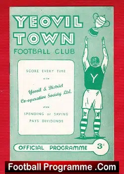 Yeovil Town v Weymouth 1959 - Reserves Match - football programme