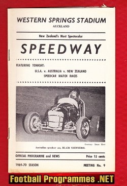 New Zealand Speedway Programme 1969 – Western Springs