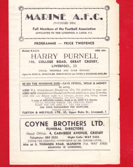 Marine Athletic v Chorley 1960 – Lancashire Combination League