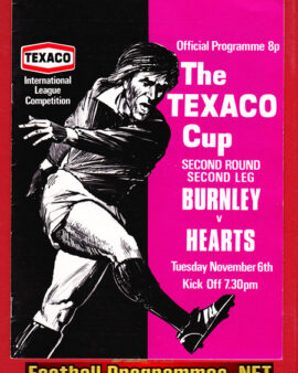 Burnley v Heart Of Midlothian Hearts 1973 – Texaco Cup Match