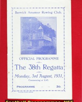 Berwick Amateur Rowing Club Regatta 1931 – 1930s Programme