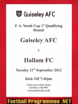 Guiseley v Hallam 2012 – FA Youth Cup Nethermoor Otley