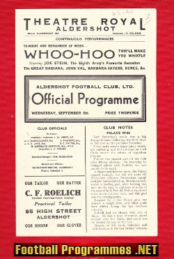 Aldershot v Exeter City 1945 – 1940s Football Programme