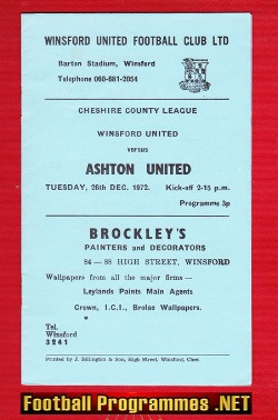 Windsford United v Ashton United 1972