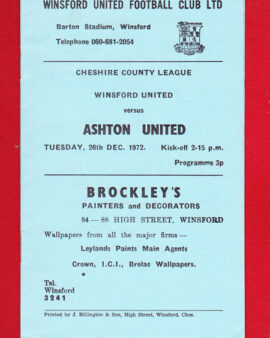 Windsford United v Ashton United 1972