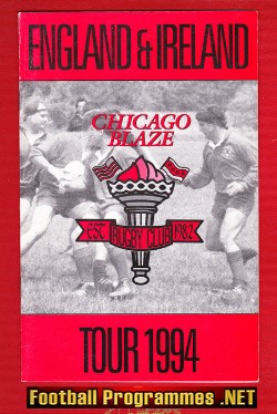 Chicago Blaze UK Rugby Tour England + Ireland 1994