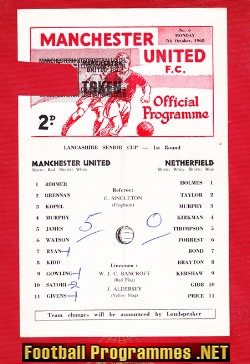 Manchester United v Netherfield 1968 – Lancashire Senior Cup