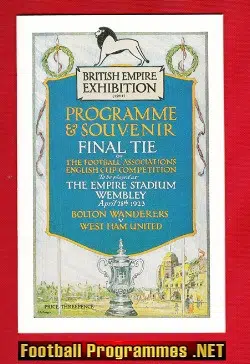 Bolton Wanderers v West Ham United 1923 - FA Cup Final Programme