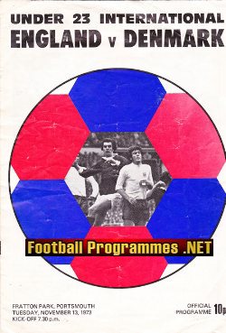 England v Denmark 1973 – U23 at Portsmouth