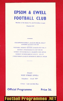 Epsom Ewell v Leatherhead 1962