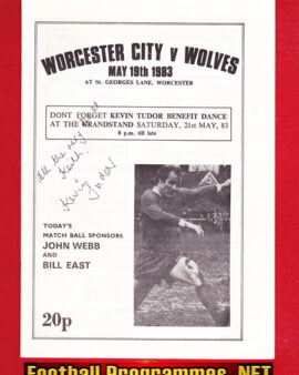 Bill East + John Webb Testimonial Benefit Match Worcester SIGNED