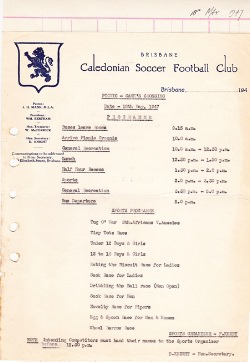 Australia Brisbane Caladonian Soccer Club Sports Day Letter 1947