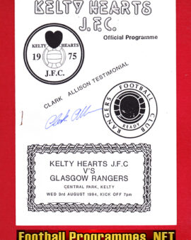 Clark Allison Testimonial Benefit Match Kelty Hearts 1994 SIGNED
