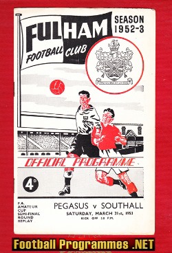 Pegasus v Southall 1953 – Amateur Cup Semi Final Fulham