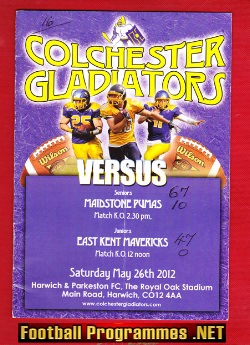 Colchester Gladiators v Maidstone British American Football 12