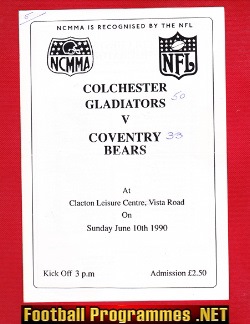 Colchester Gladiators v Coventry British American Football 90