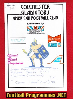 Colchester Gladiators v Cardiff British American Football 88