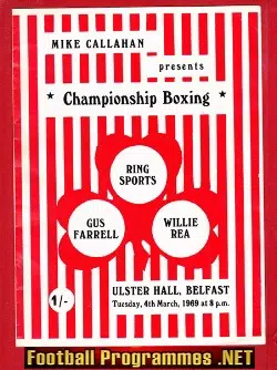 Boxing - Gus Farrell v Willie Rea 1969 - Belfast N Ireland
