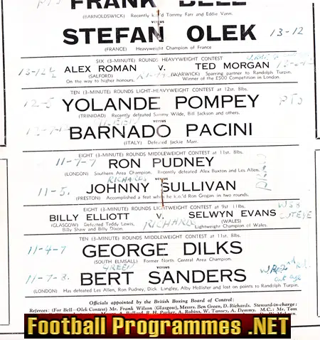 Boxing - Frank Bell v Stefan Olek 1951 - Manchester