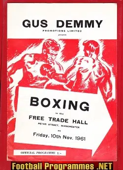 Boxing - Ray Shiel v Dave Rent 1961 - Free Trade Hall Manchester