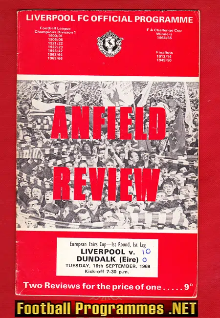 Liverpool v Dundalk 1969 – 10 – Nil – Fairs Cup – Irish Team