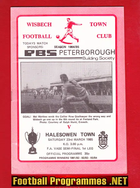 Wisbech Town v Halesowen Town 1985 – FA Vase Semi Final