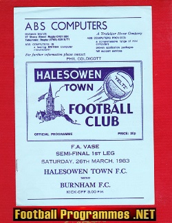 Halesowen Town v Burnham 1983 – FA Vase Semi Final