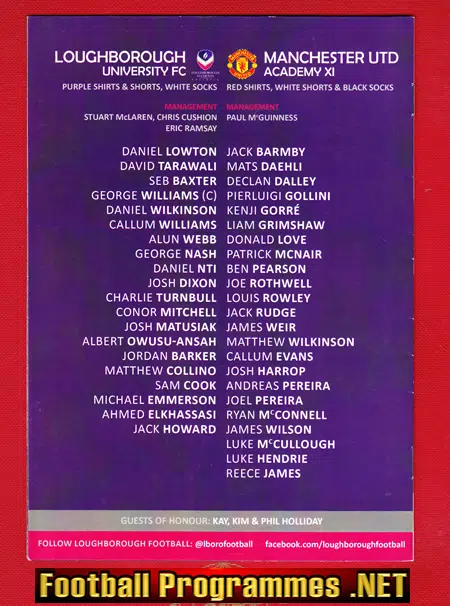 Loughborough v Manchester United 2012 - Students Academy Youth