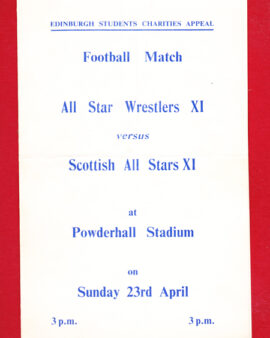 All Star Wrestlers v Scottish All Stars 1960s – Edinburgh