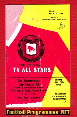 TV All Stars v American USA Airforce 1962 – at Brentwood