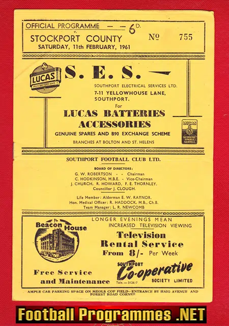 Southport v Stockport County 1961