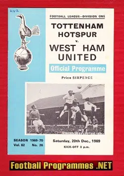 Tottenham Hotspur v West Ham United 1969