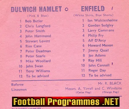 Dulwich Hamlet v Enfield 1967
