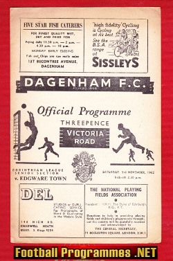 Dagenham v Edgware Town 1962