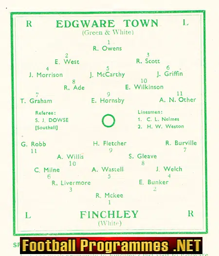 Edgware Town v Finchley 1948 - FA Cup Match 1940s