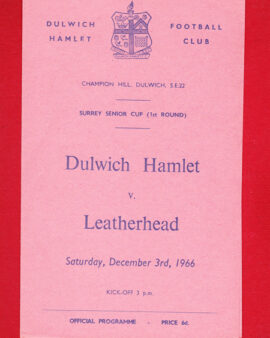 Dulwich Hamlet v Leatherhead 1966 – Surrey Senior Cup