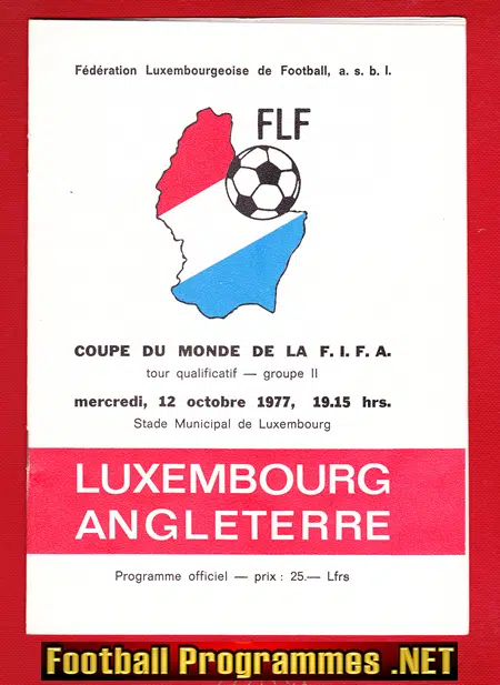 Luxembourg v England 1977