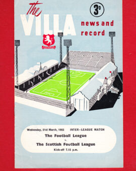England Football League v Scotland League 1962 – At Aston Villa