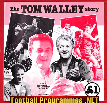 Tom Walley Testimonial Benefit Match Watford 1970s Signed