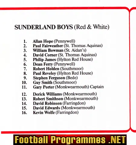 Sunderland v High Wycombe 1981 - Schoolboys Trophy Cup Final
