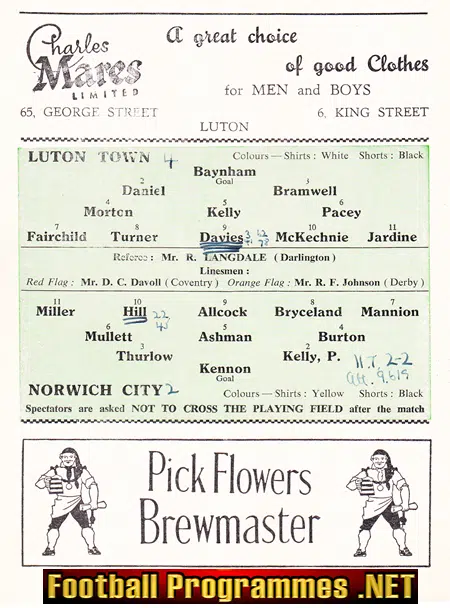 Luton Town v Norwich City 1963