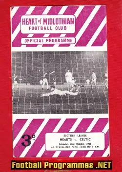 Heart Of Midlothian v Glasgow Celtic 1961 - to clear