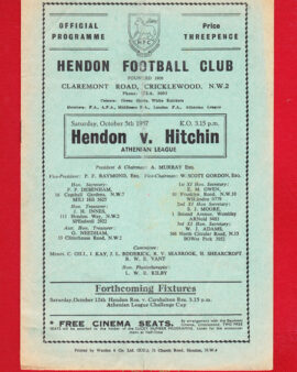 Hendon v Hitchin Town 1957