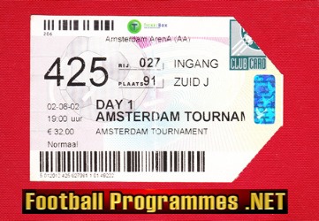 Amsterdam Tournament v Manchester United 2002 – Ticket – Day 1