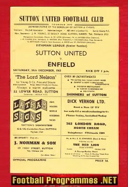 Sutton United v Enfield 1963 - Isthmian League