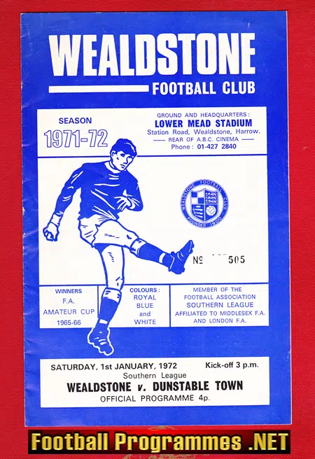 Wealdstone v Dunstable Town 1972 – Southern League