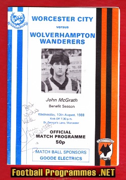 John McGrath Testimonial Benefit Match Worcester 1988 – Signed