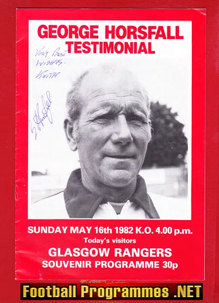 George Horsfall Testimonial Benefit Match Southampton 82 SIGNED