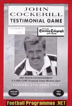 John Cockerill Testimonial Benefit Match Grimsby Town 93 Signed